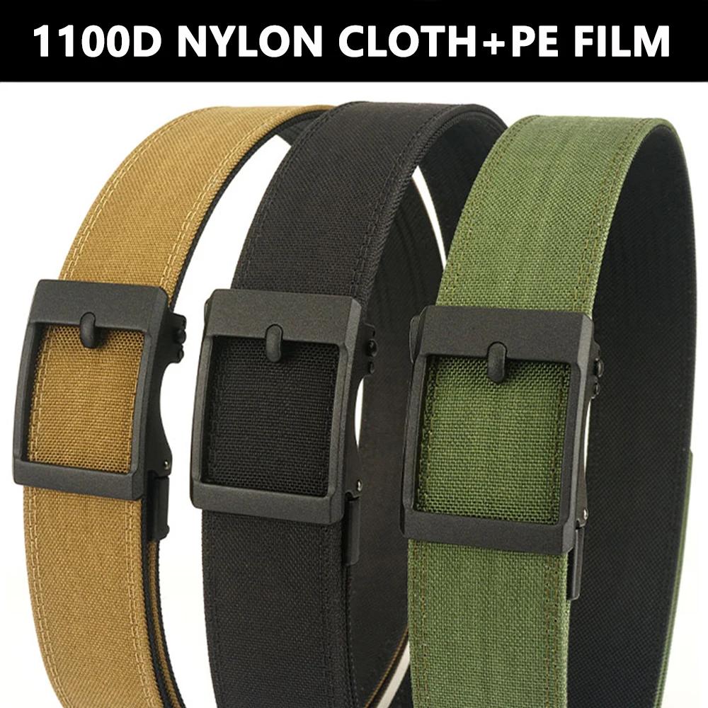 TUSHI 4.3cm ceinture tactique militaire pour hommes boucle automatique en métal épais en Nylon chass