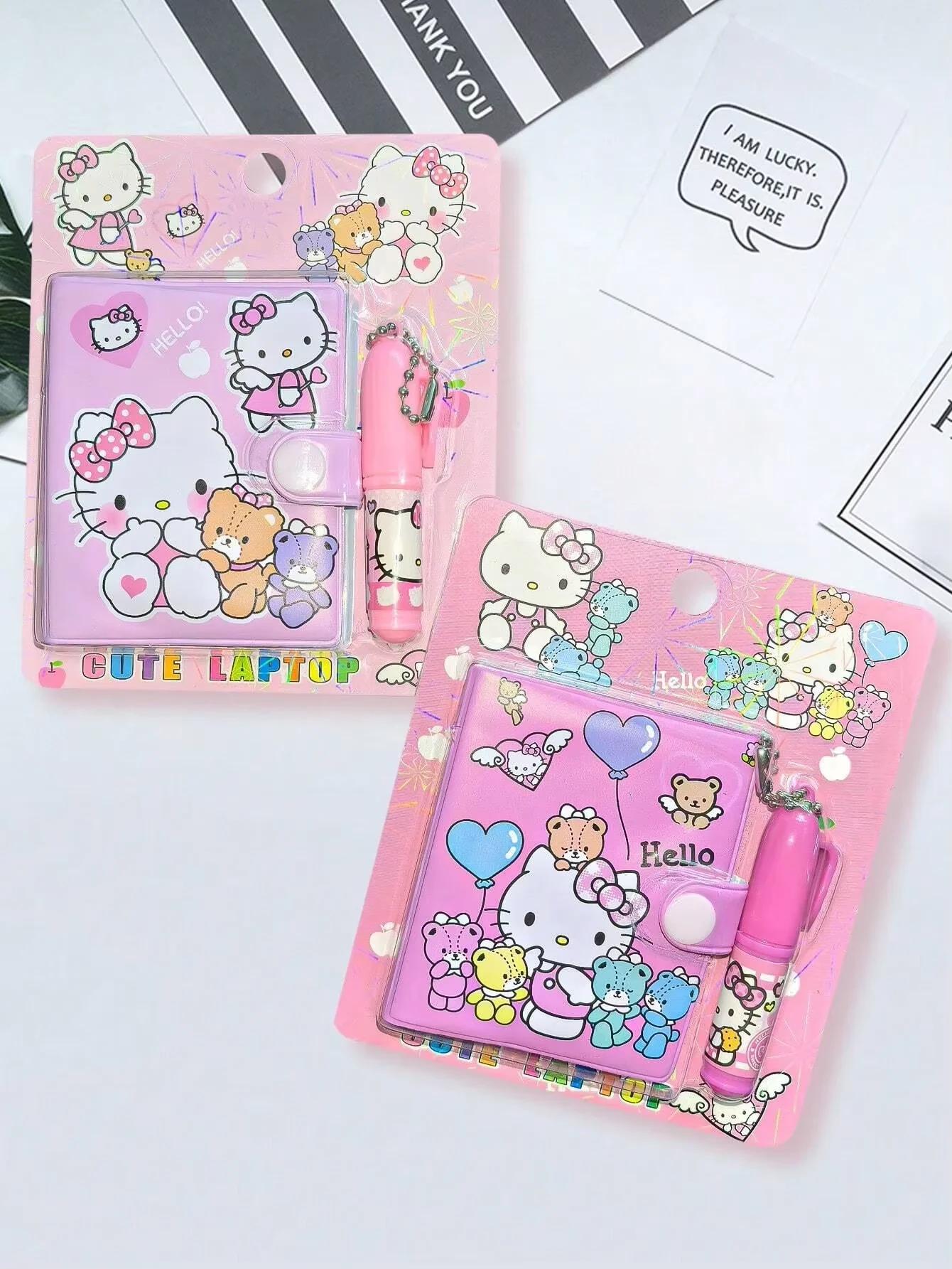 Lot de 1/4/8/16 carnets Hello Kitty, petit format, Kawaii, mini, portable, fournitures scolaires, pa