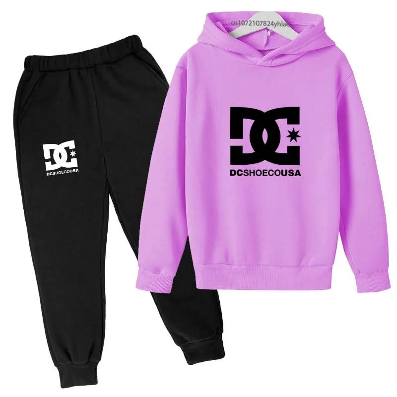 Ensemble sweat à capuche + pantalon 2 pièces pour enfants 2-13 ans - Tenue décontracté imprimé tendance