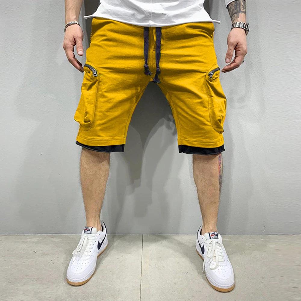 Short Cargo d'été en coton pour hommes, short de Fitness, respirant, pour jogging, entraînement, gym