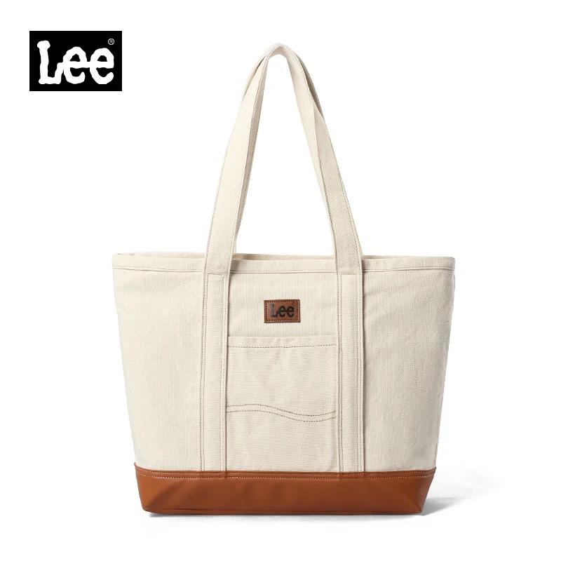 Sac fourre-tout unisexe LEE en toile et cuir avec fermeture éclair, sac à main décontracté en jean p