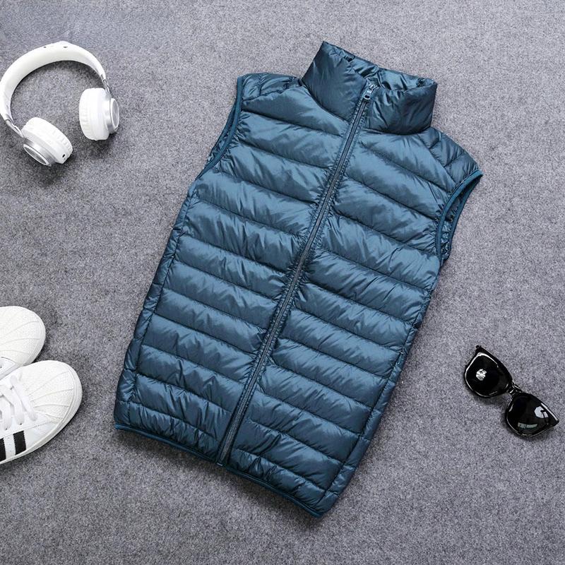 Automne et hiver hommes 90% duvet de canard blanc gilet décontracté léger vers le bas chaud solide s