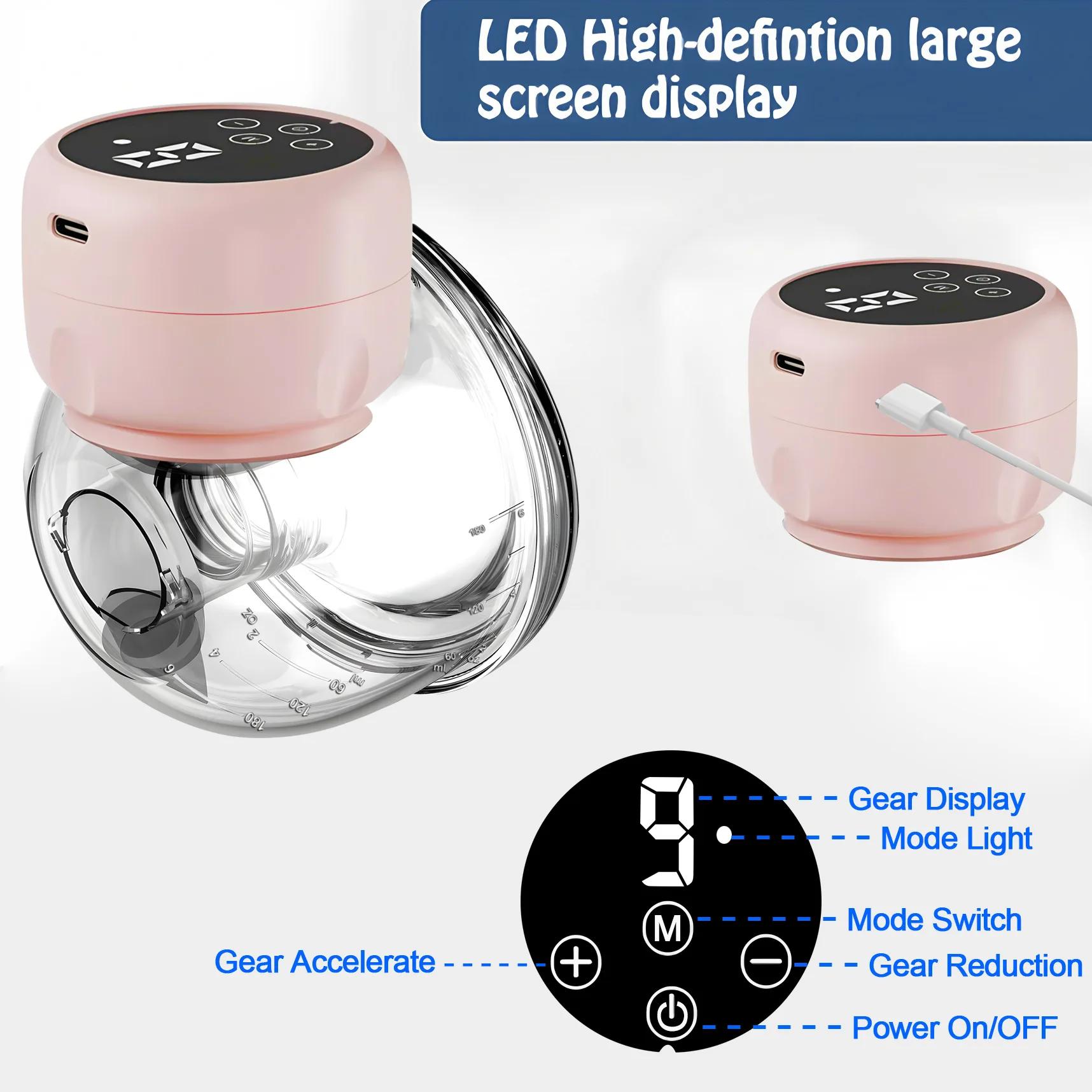 Tire-lait portable sans fil - Tire-lait électrique rechargeable mains libres avec collecteur de lait
