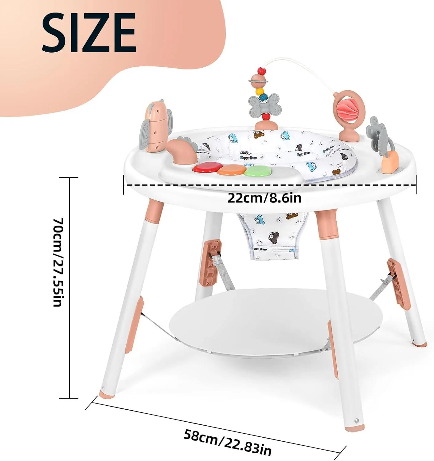 Jumper et table pour centre d'activité 3 en 1 pour bébé – avec jouets amovibles et 360 °   Siège rot