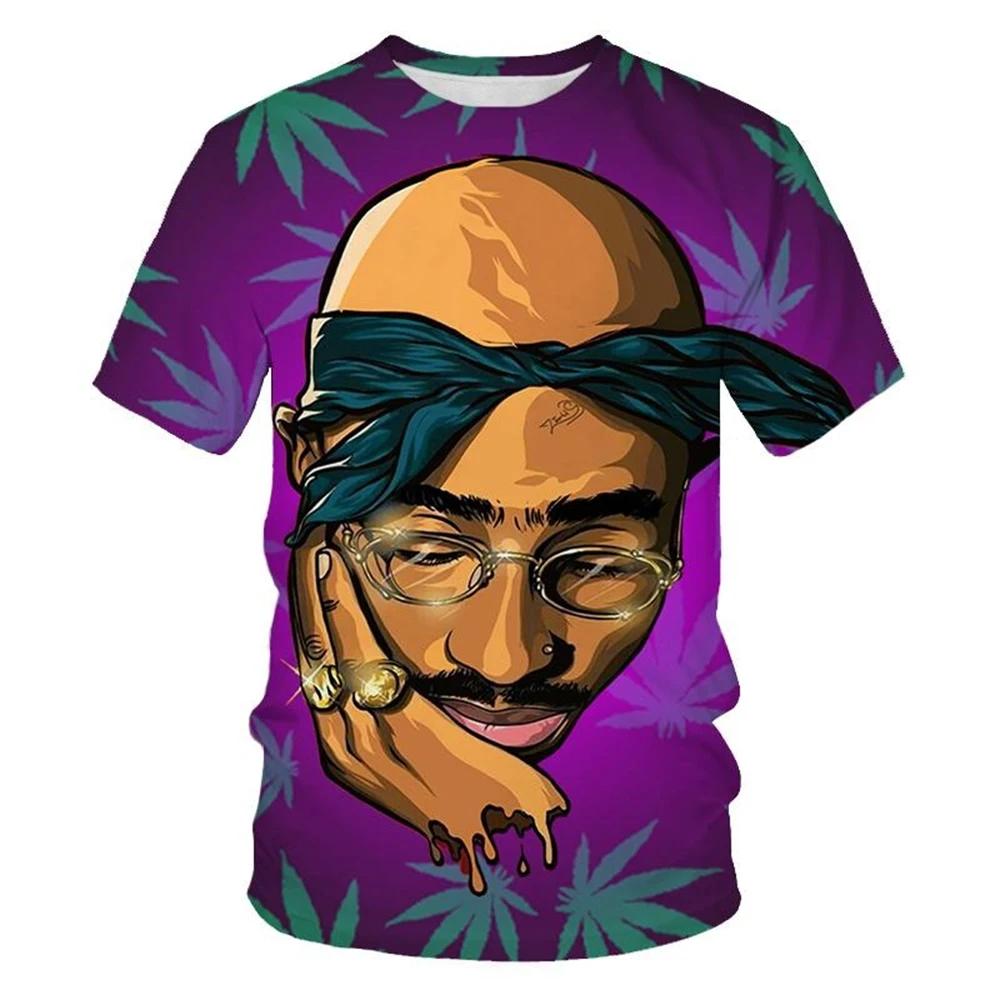 T-shirt de personnalité imprimé en 3D, mode estivale, hip-hop, cool, tendance, street rock