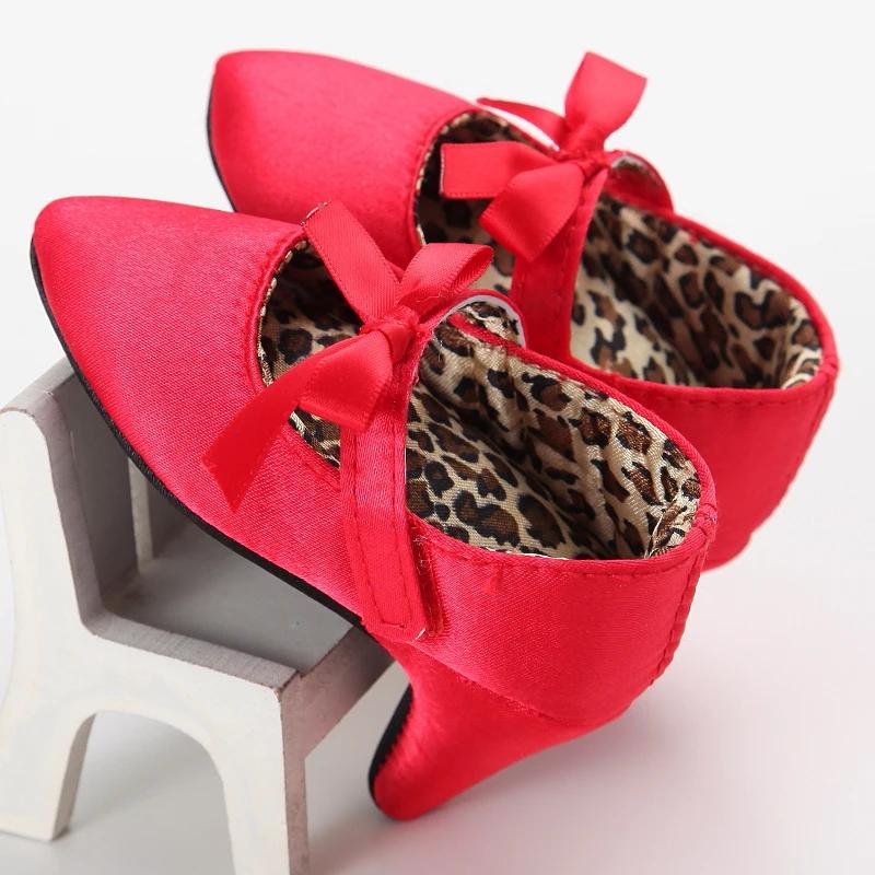 Printemps et automne fille bébé anti-dérapant chaussures pour enfants fille bébé beau nœud talons ha