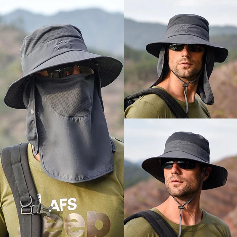Chapeau de pêcheur, chapeau de soleil pour hommes, chapeau de soleil d'été à séchage rapide pour l'e