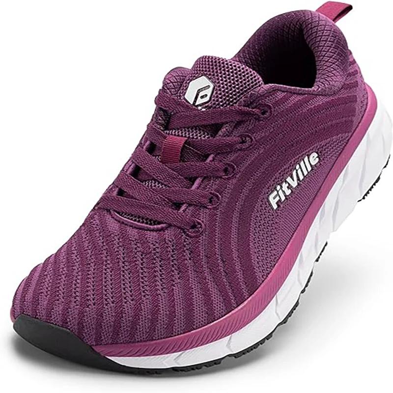 Chaussures FitVille à bout large pour femmes, respirantes, légères, pour pieds enflés, avec amorti p