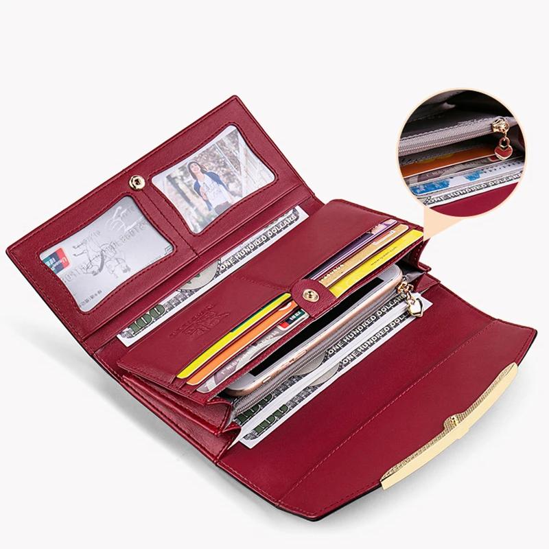 Portefeuilles pour femmes Carteras Para Mujer Long sac à main pour femmes avec poche pour téléphone 