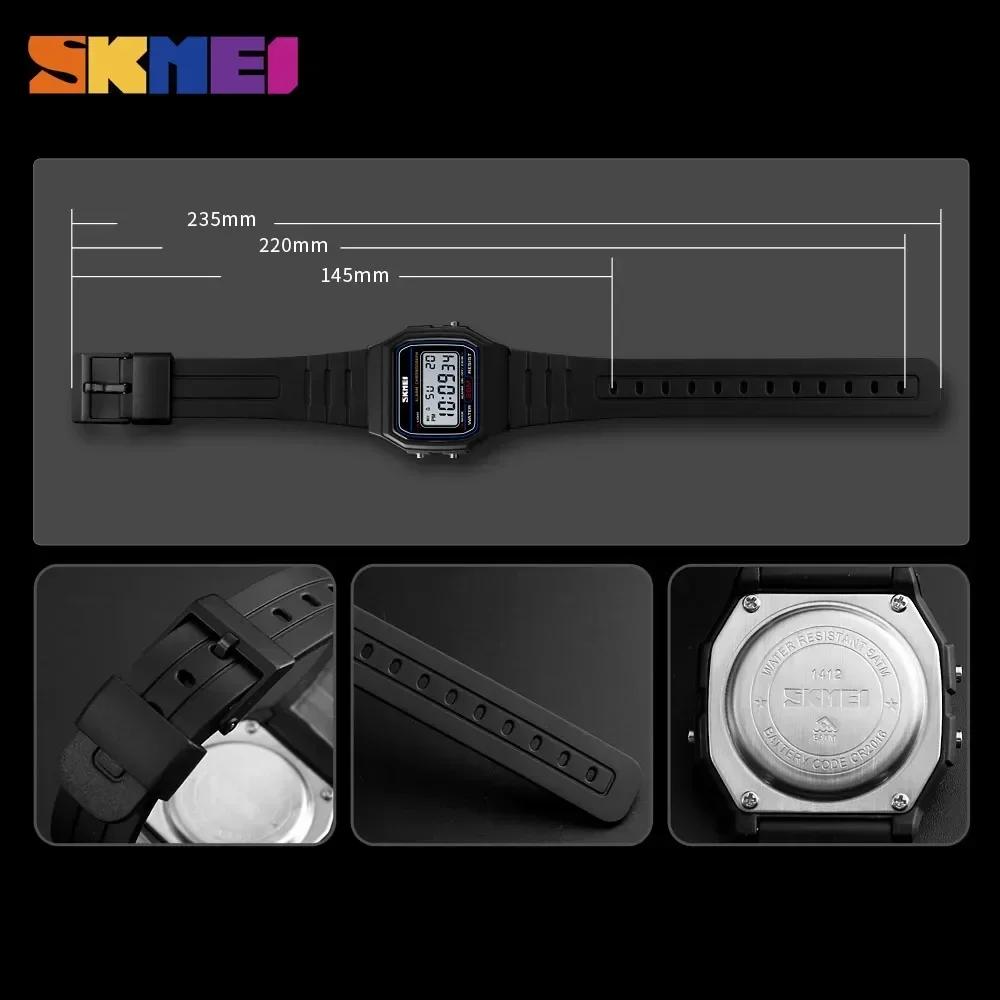 SKMEI 1412 mode femmes montre numérique affichage étanche Date semaine femme montre-bracelet sport C
