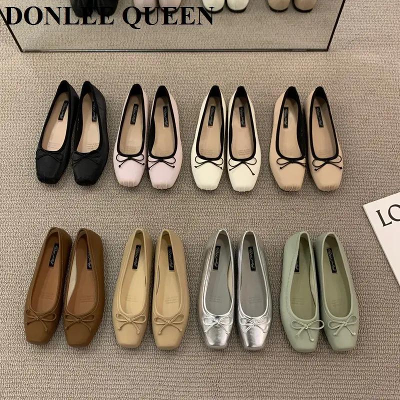 Mocassin de Ballet Plissé avec Nministériels d pour Femme, Chaussures de Ballerine Plates, Mocassin 