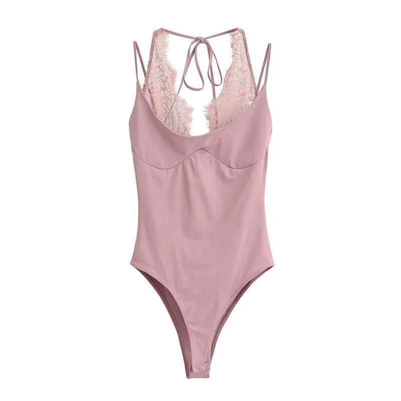 Combinaison rose sexy pour femme, idéale pour les soirées en boîte de nuit, combinaison moulante san