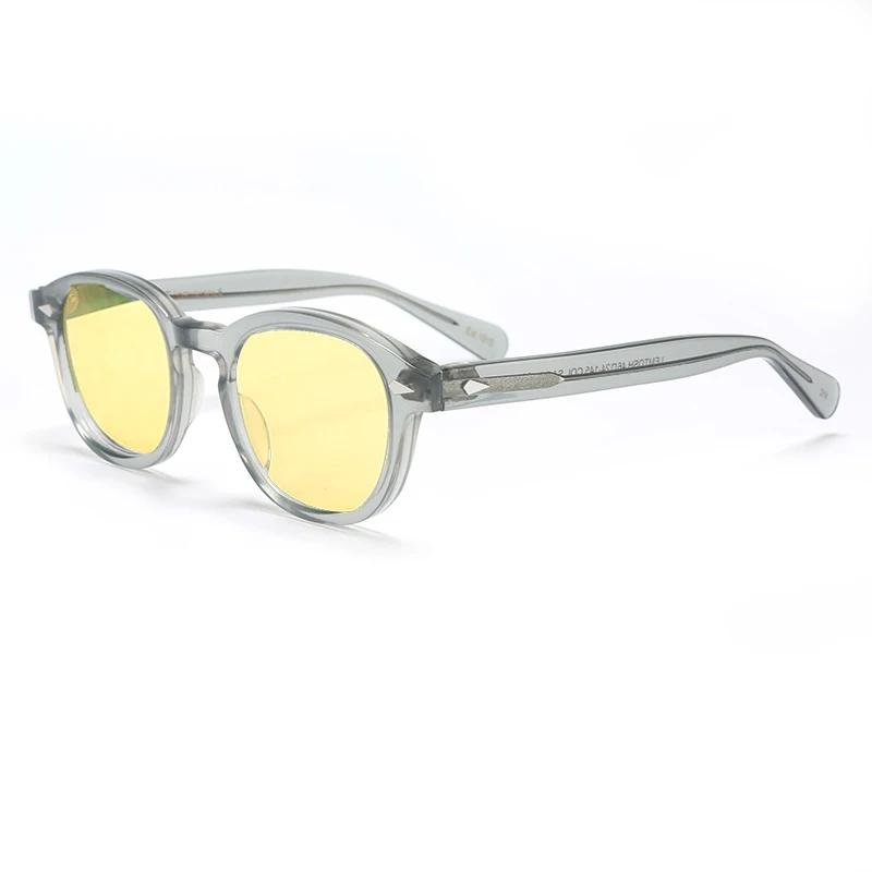 Lunettes de soleil polarisées Johnny Depp pour hommes et femmes, monture en acétate, marque de luxe,