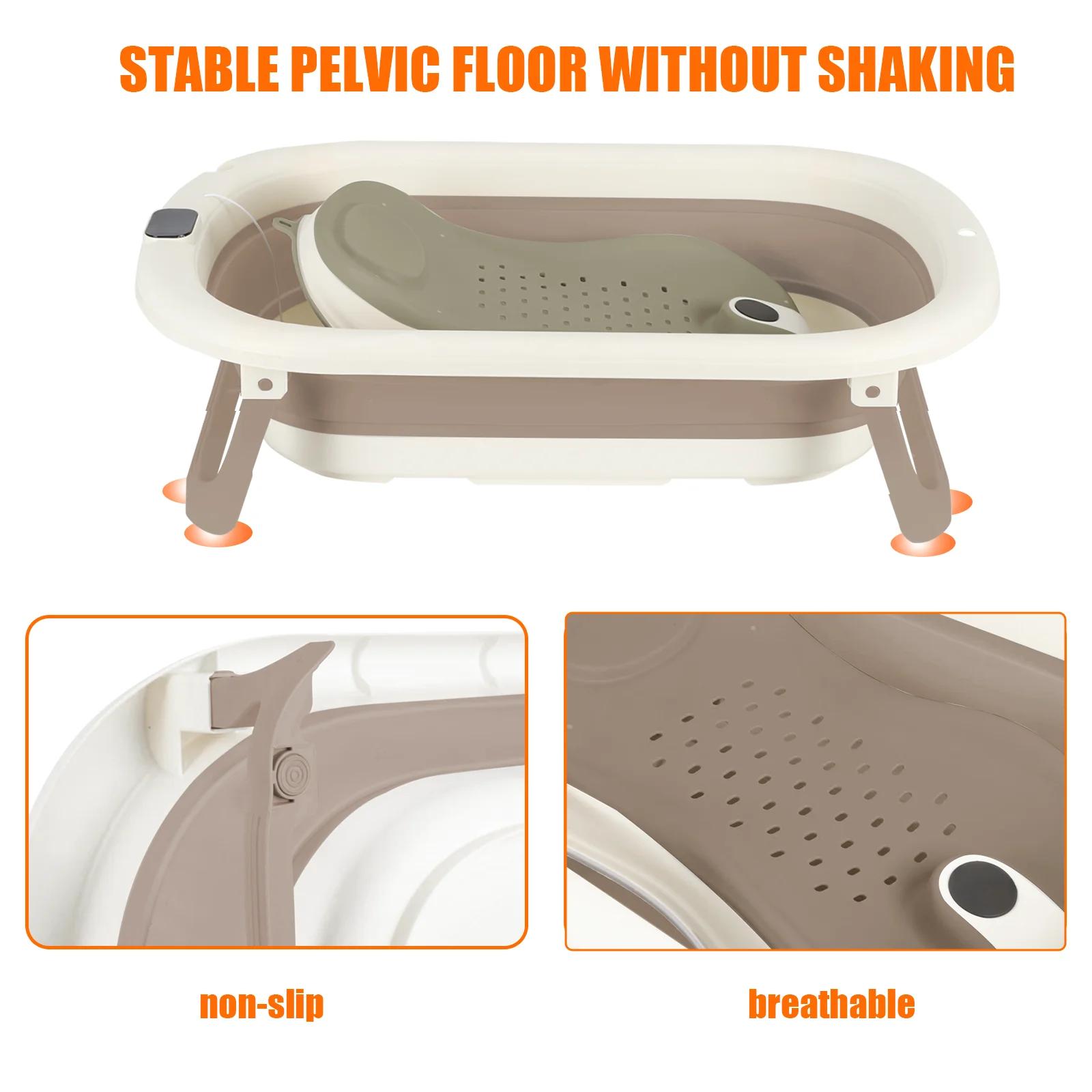 Baignoire Pliable Bébé, Baignoire Pliable Pour Nouveau-Né Avec Coussin (0-24 Mois), Cadeau de Naissa