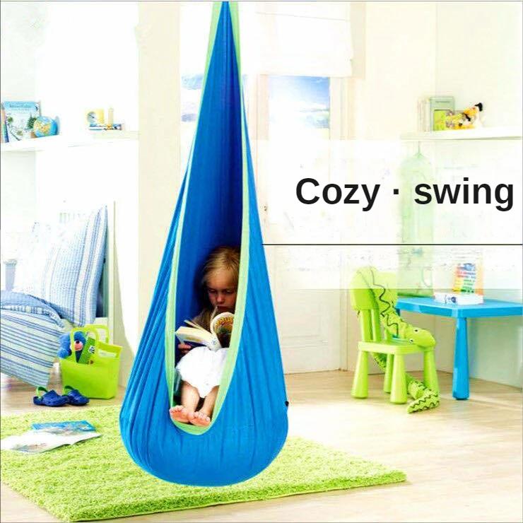 Chaise suspendue pour enfants, lit balançoire Portable en tissu Parachute, modèle de cour intérieure