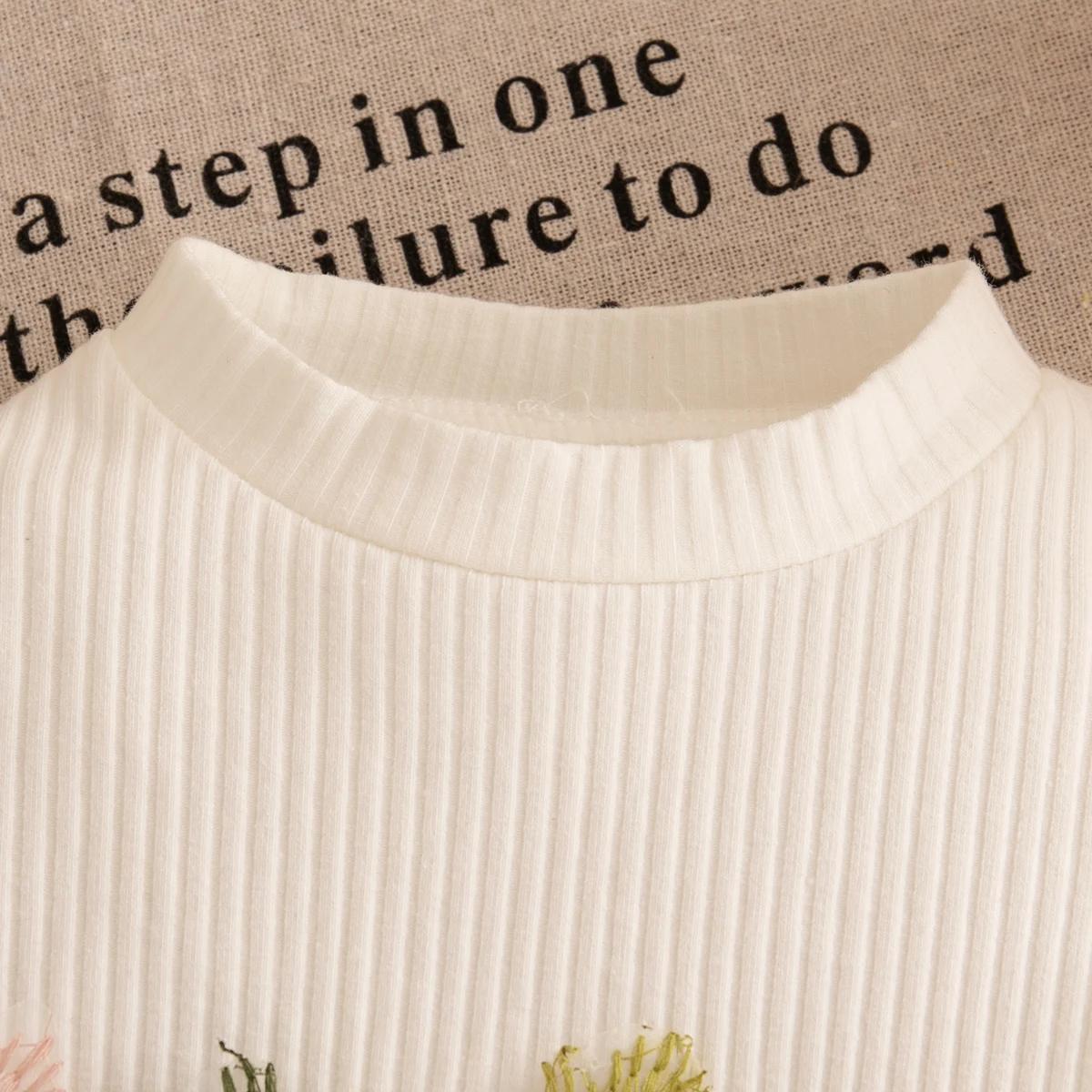 Robes de printemps et d'automne pour petites filles, en maille brodée de fleurs, robes de princesse 