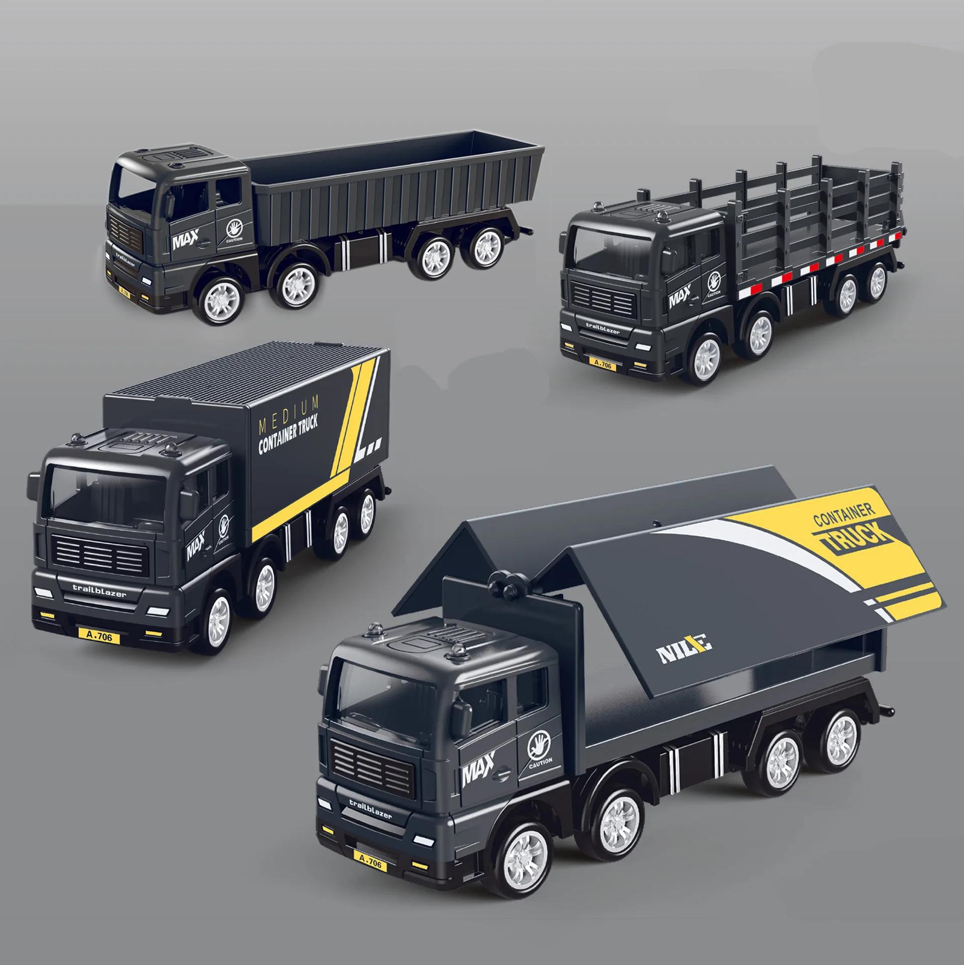 Simulation transporteur conteneur camion véhicule de fret enfants enfants retirer modèle de voiture 