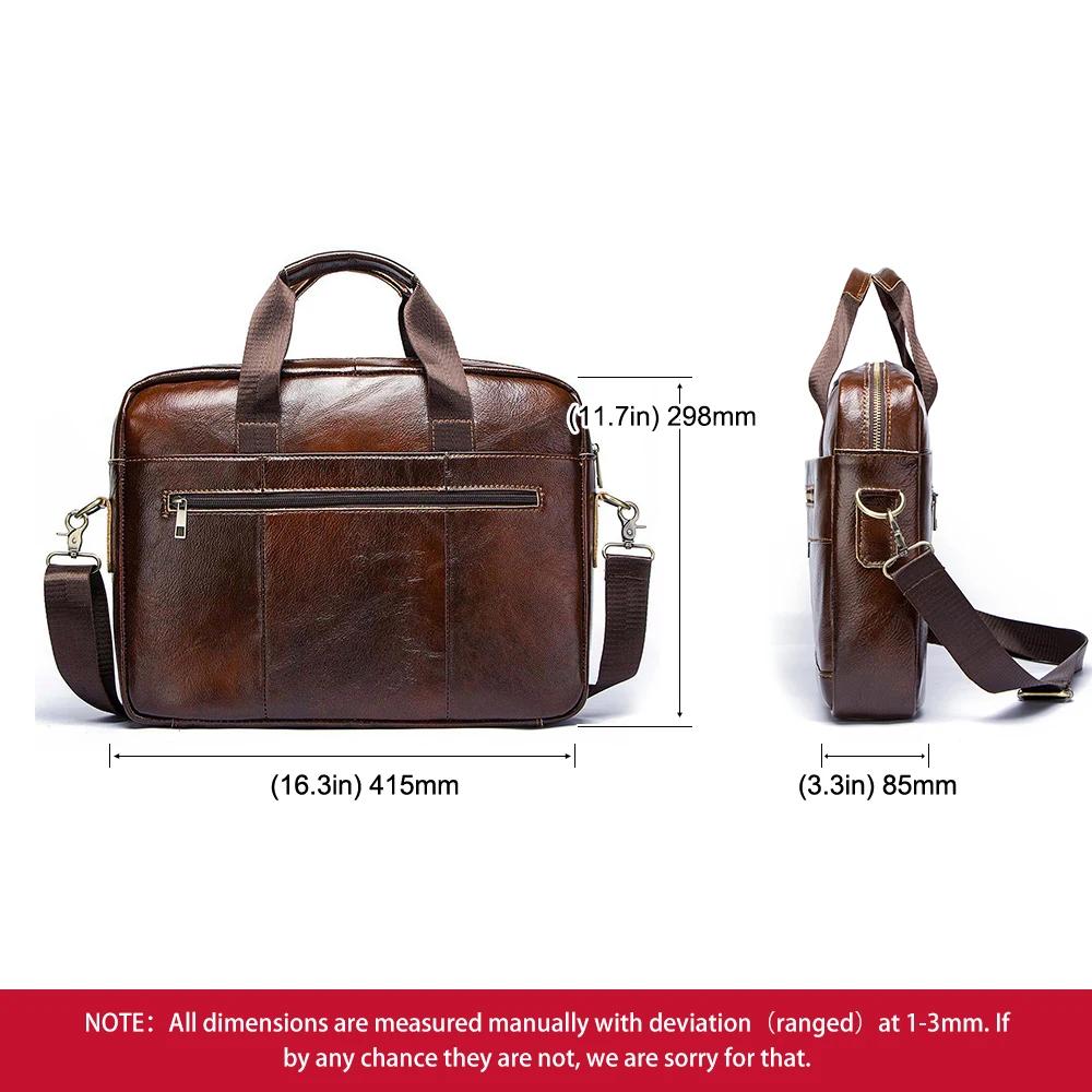 Véritable cuir hommes porte-documents Portable bureau sac à main pour pochette d'ordinateur de haute