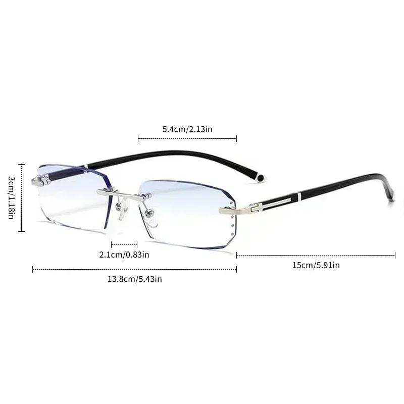 Lunettes de myopie photochromiques d'affaires pour hommes, coupe diamant, sans bords, UV400, lunette