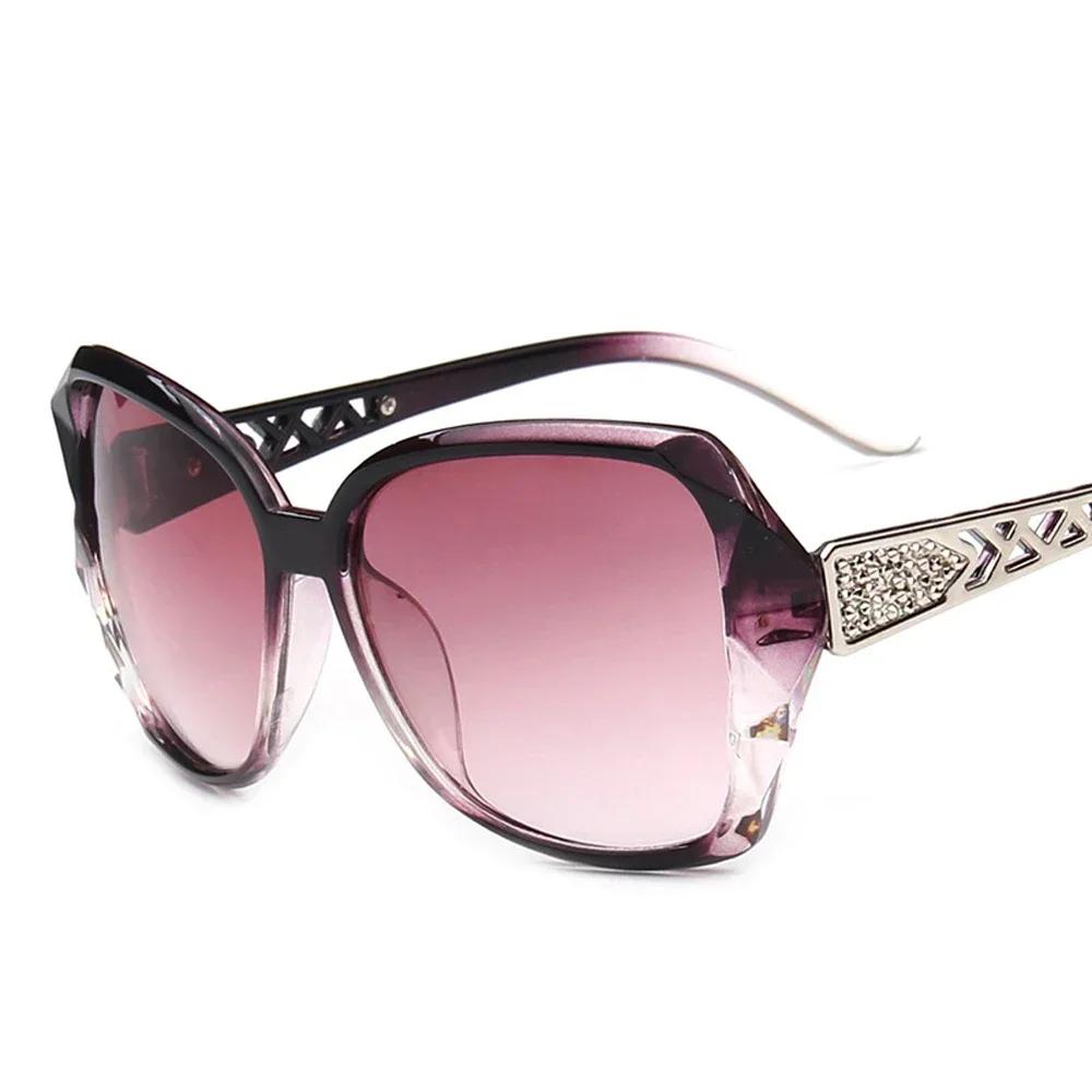 Mode grandes lunettes de soleil violettes femmes marque de luxe lunettes de soleil carrées femme mir