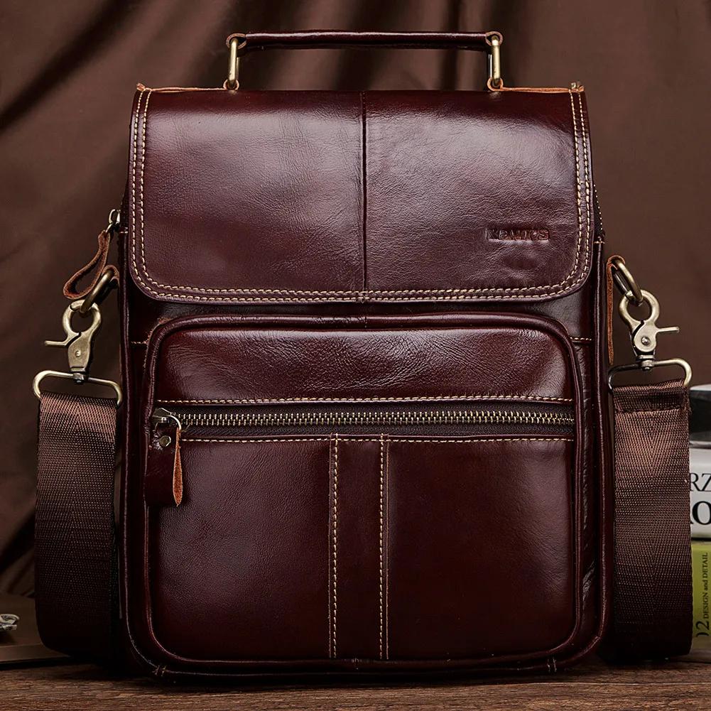 KAVIS nouveau sac à bandoulière en cuir véritable pour hommes sac à bandoulière d'affaires pour homm