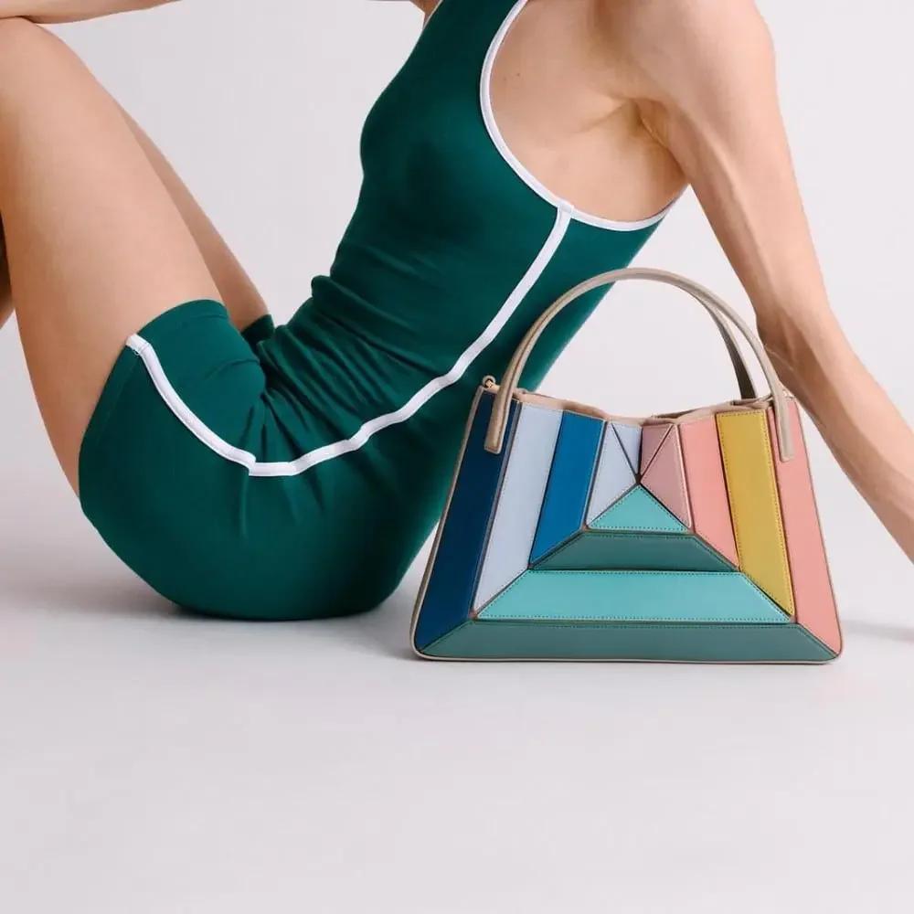 Sacs à main à panneaux pour femmes, sacs à bandoulière Patchwork de luxe en cuir Pu, petit fourre-to