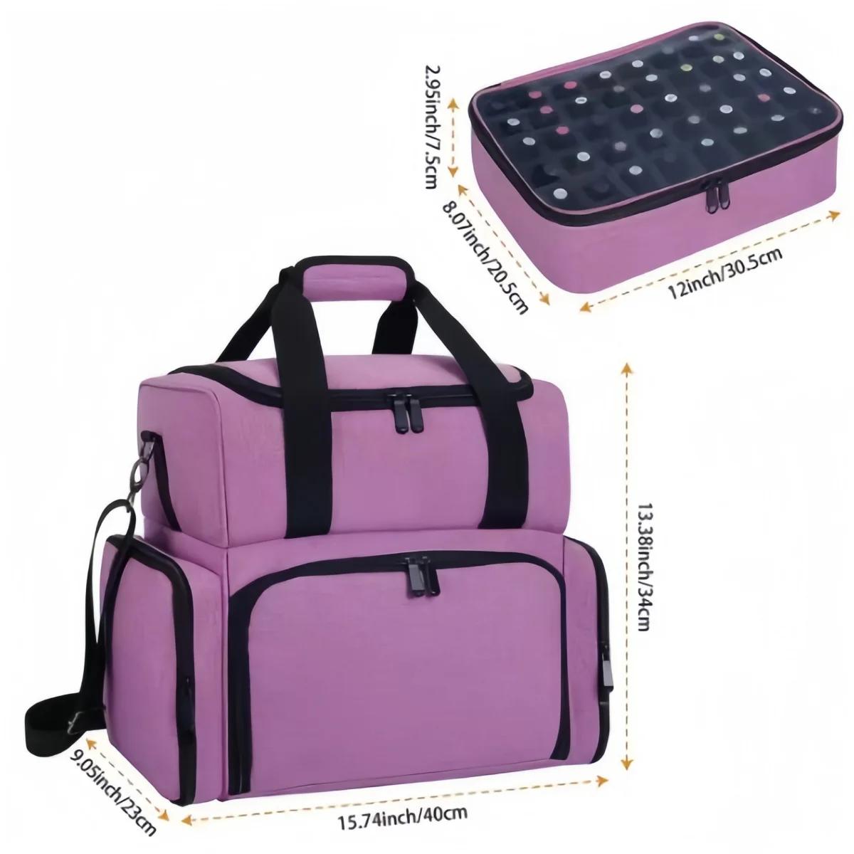 Sac de rangement pour vernis à ongles en tissu Oxford, grande capacité, multi-compartiments, sac à m