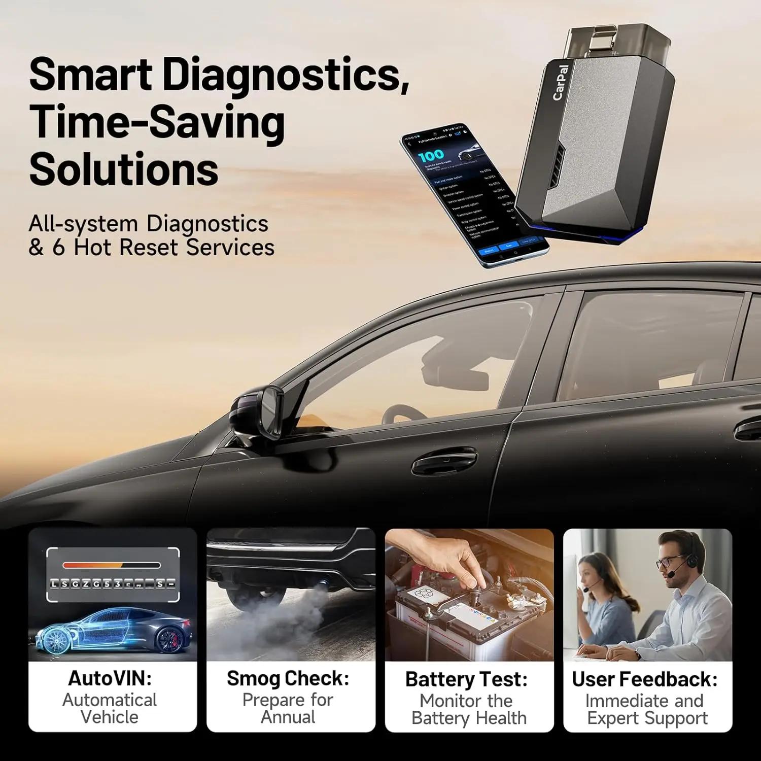 TOPDON-Scanner Carpal OBD2 pour tous les systèmes de voiture, outil de diagnostic, vérification de l