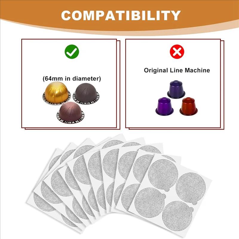 A76G-feuilles d'aluminium couvercles joints-Reuse Capsules café dosettes 240 pièces, pour Vertuoline