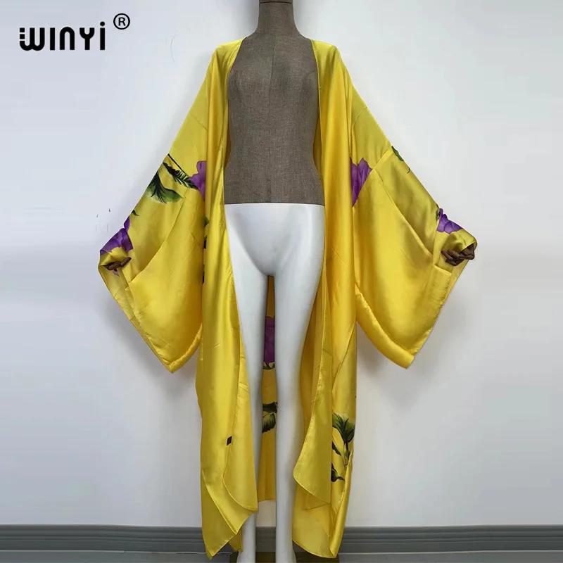 WINYI nouveau été femmes Cardigan point Cocktail Sexcy Boho Maxi vacances africaines manches chauve-