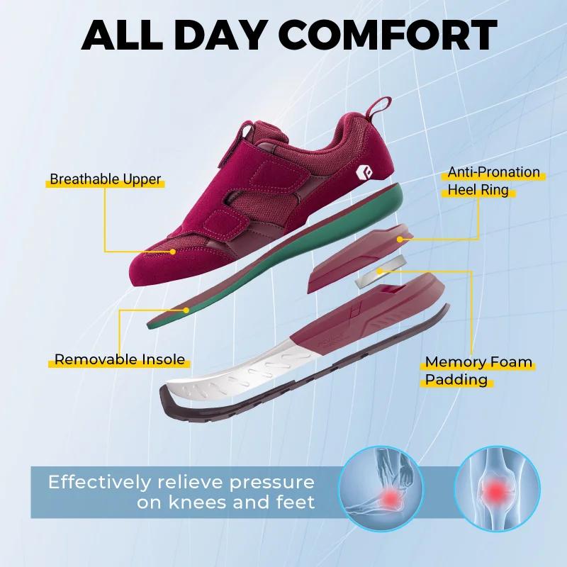 FitVille Chaussures de marche pour femmes diabétiques à coupe large avec fermeture à sangle, baskets
