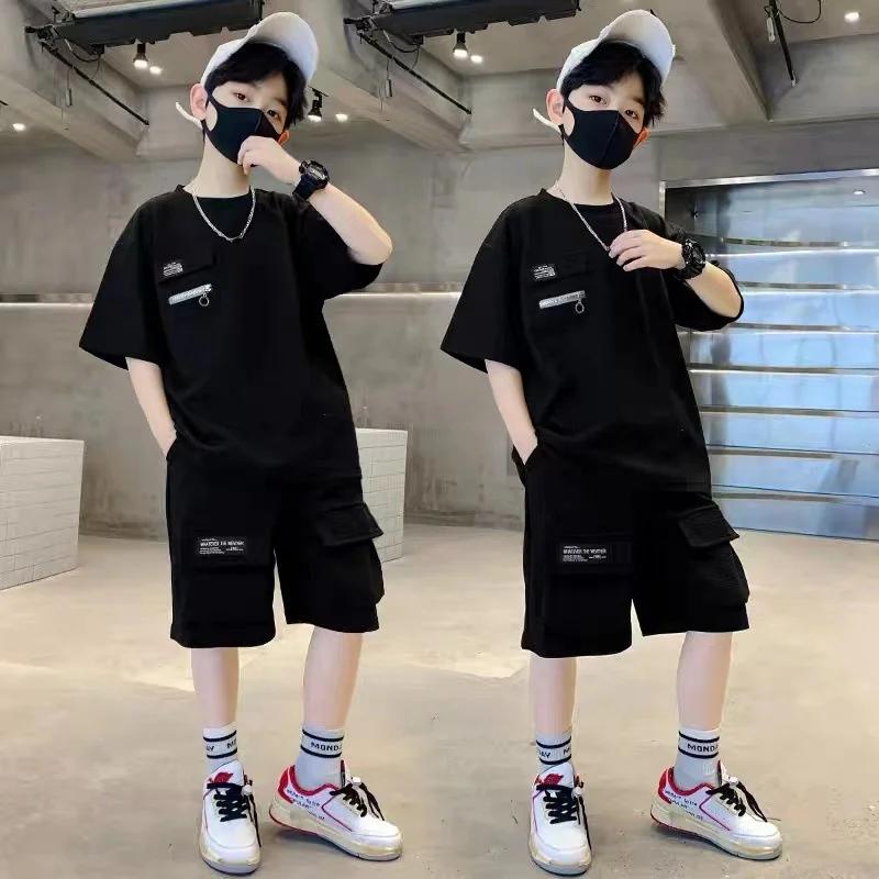 Ensemble sport été garçon 2 pièces - T-shirt manches courtes + short - Mode enfants trempés