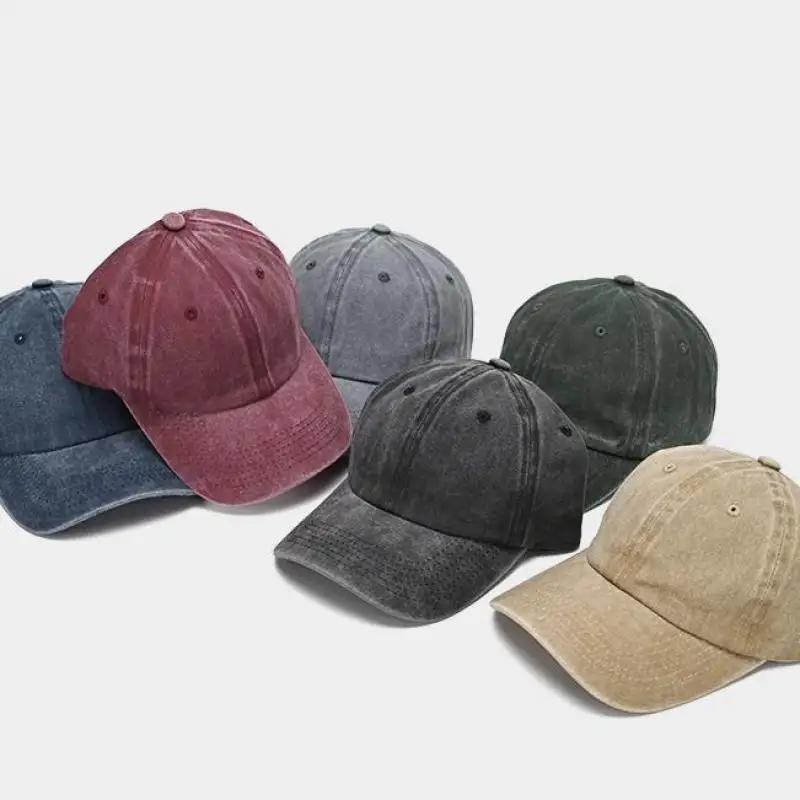 Casquette de Baseball en coton délavé pour hommes et femmes, chapeau à rabat Vintage Hip Hop, couleu