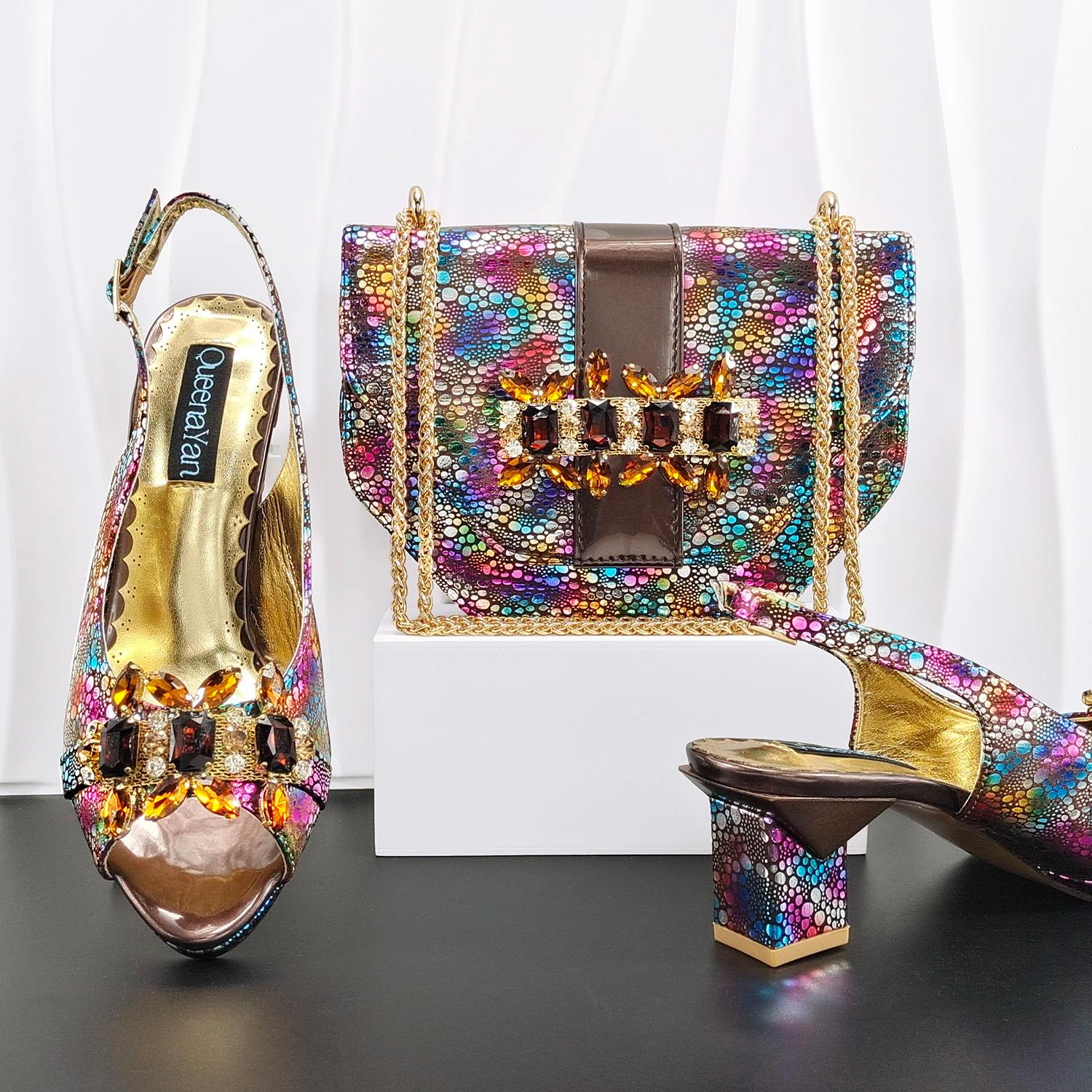 Doershow – ensemble de chaussures et sacs de style africain pour femmes, de haute qualité, bleu ciel