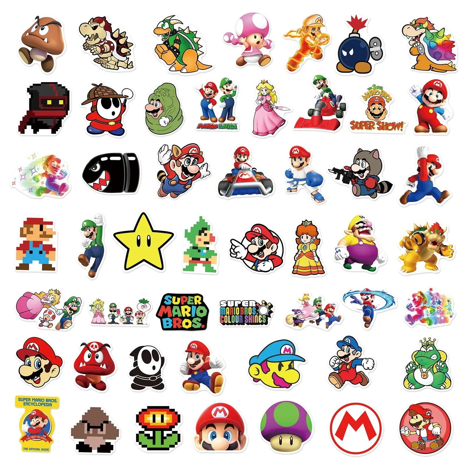 Autocollants du jeu Super Mario pour enfant, stickers waterproof, dessin animé, pour ordinateur port