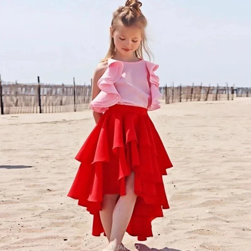 Ensemble jupe Style doux pour filles, tenue mignonne pour spectacle de fête d'anniversaire, robe d'é