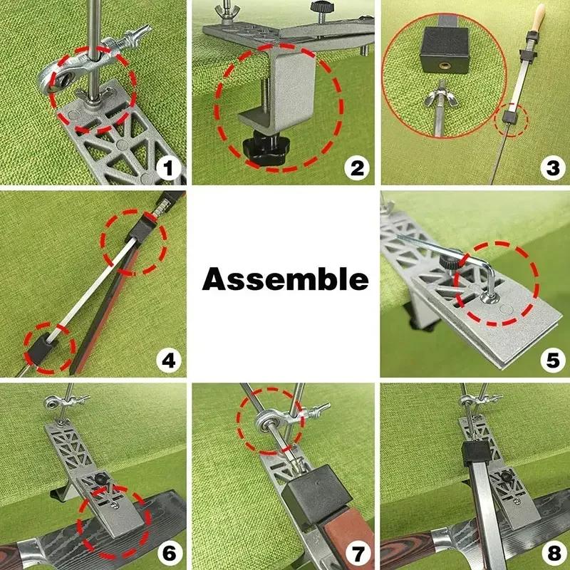Affûteur de couteaux professionnel, pierre à aiguiser diamantée, Outils de cuisine