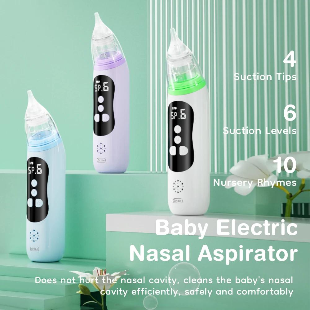 MAMIJOY aspirateur nasal électrique bébé, embout silicone qualité alimentaire 6 modes aspiration musique