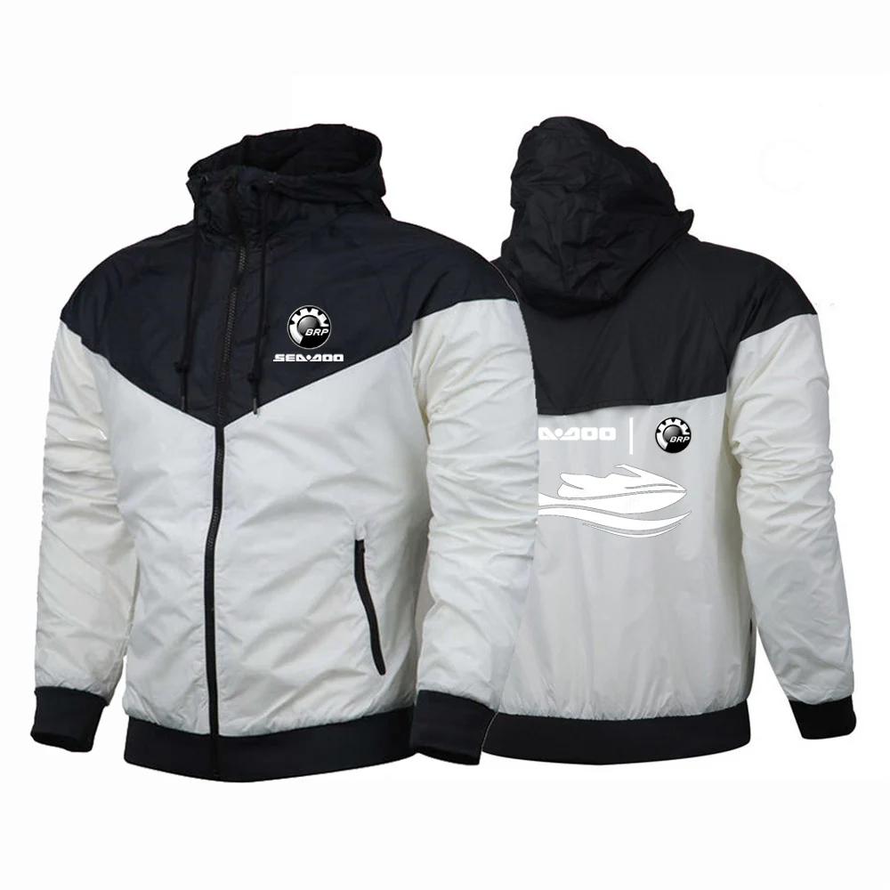 Sea Doo-Veste à fermeture éclair pour homme, coupe-vent imprimé cinq documents, mode Harajuku, print