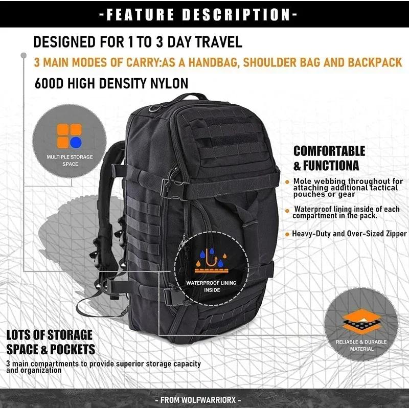 30L 45L 80L sac polochon de voyage sac à dos tactique militaire avec sangle réglable sac de week-end