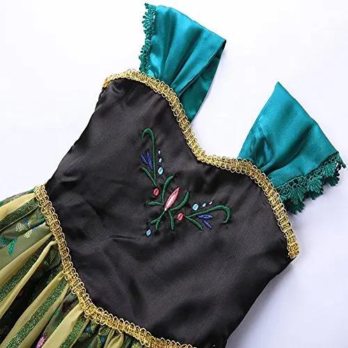 Robe couronnement Anna exquise 2026 tout-petits, robe princesse Reine des Neiges Halloween déguisement Elsa
