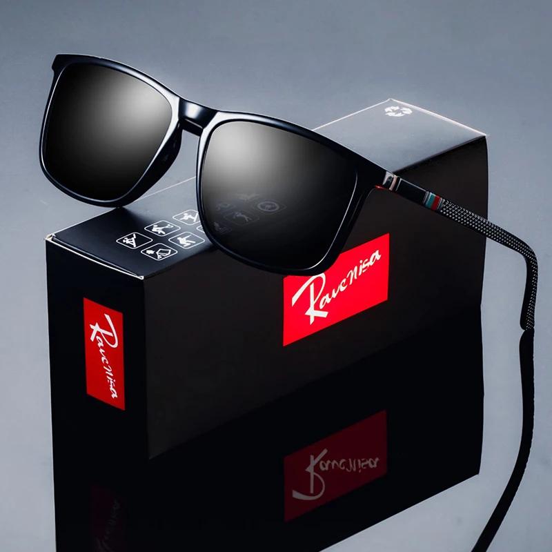 Lunettes de soleil polarisées carrées pour hommes, conduite, pêche, marque de luxe de styliste, UV40