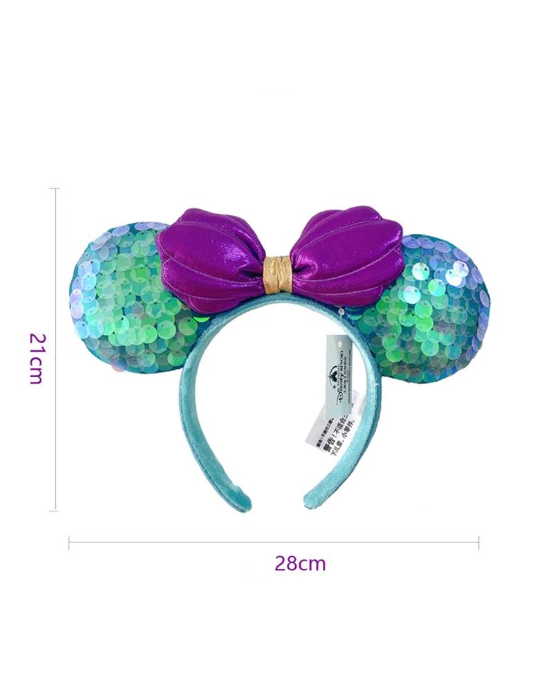 Bandeau d'oreille Disney Mickey Mouse, cerceau pour parc d'attractions, écailles de poisson, maille 