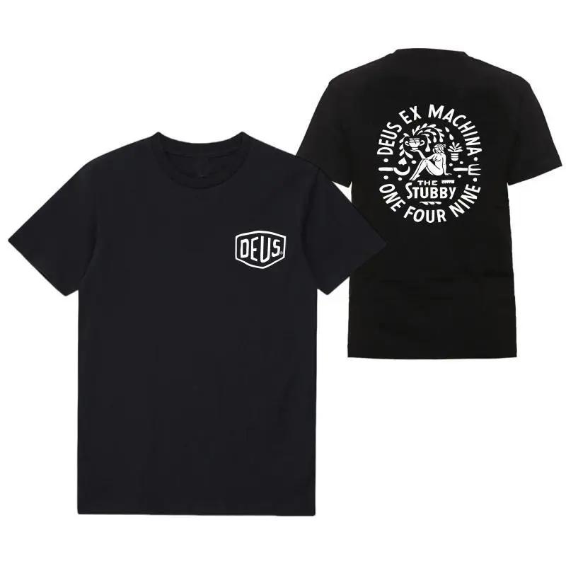 DEUS EX MACHHR-Maillot de football à manches courtes pour homme, haut noir décontracté, t-shirts res