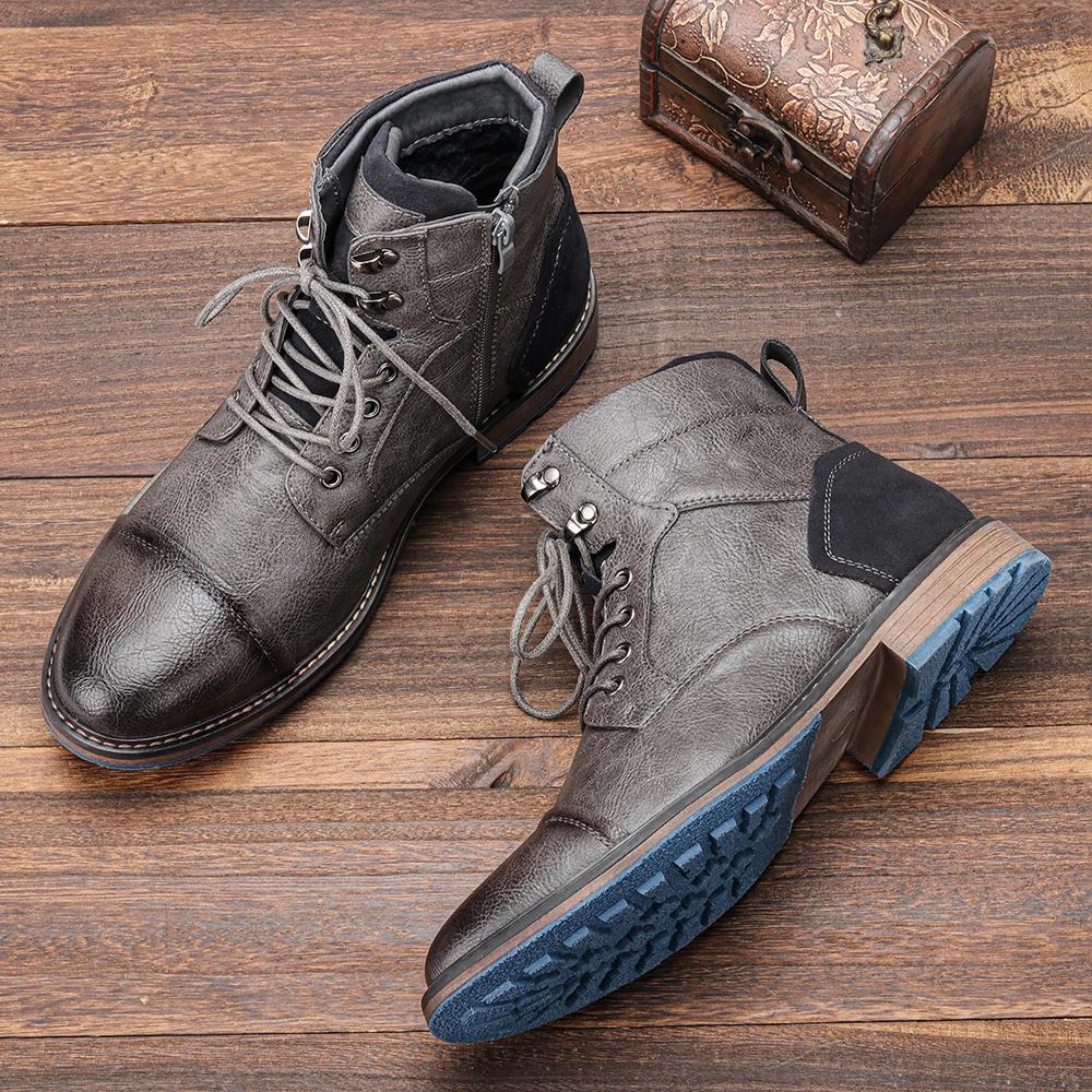 Bottes en cuir confortables de marque tendance 2026 pour homme