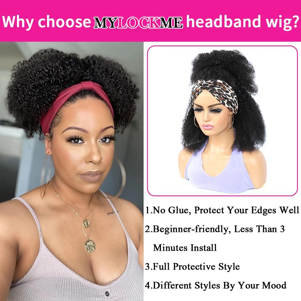 MYLOCKcloser-Perruque afro brésilienne crépue bouclée pour femme, 200% cheveux de haute densité, che
