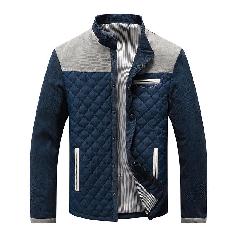 Veste de baseball à col montant pour hommes, patchwork, coupe couvertes, vêtements d'extérieur décon