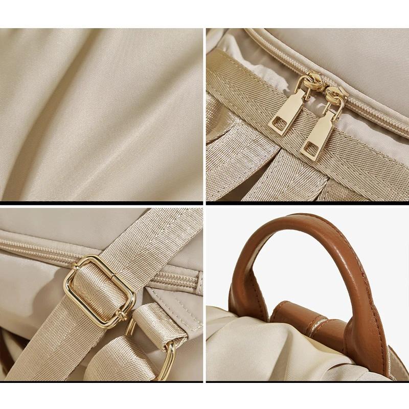 Sac à dos en tissu FOXER pour femme 2026 – Sac à bandoulière tendance avec poignée supérieure pour é
