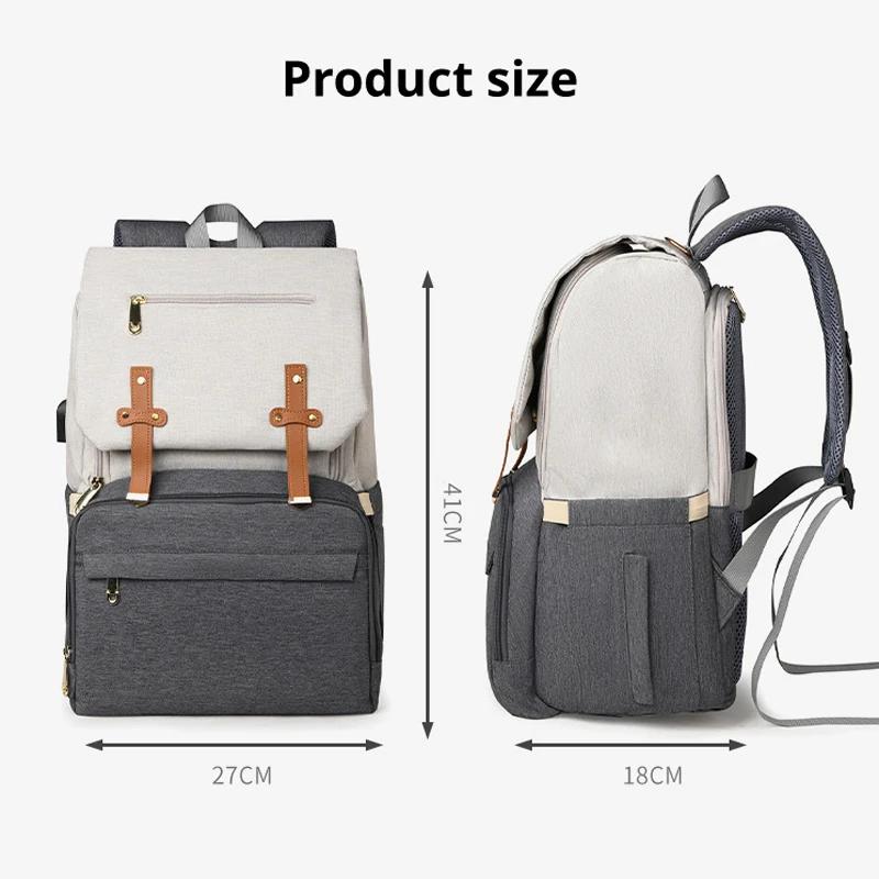 Sac de maman multifonctionnel avec coussin d'air de décompression, sac de mère et de bébé pour sorti