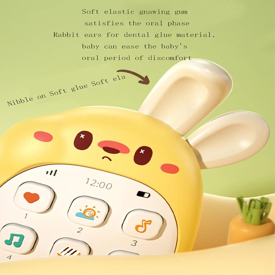 Jouets lapin pour enfants, téléphones mobiles, puzzle à croquer pour bébé, téléphone musical multifo